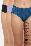 Zivame Anti-Microbial Medium Rise Full Coverage Hipster Panty (Pack of 3) - Multicolor — thumbnail 1